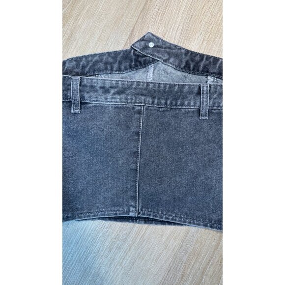 2/$30 NWT PrettyLittleThing Petite 6 Dark Gray Denim Bustier - Picture 7 of 12